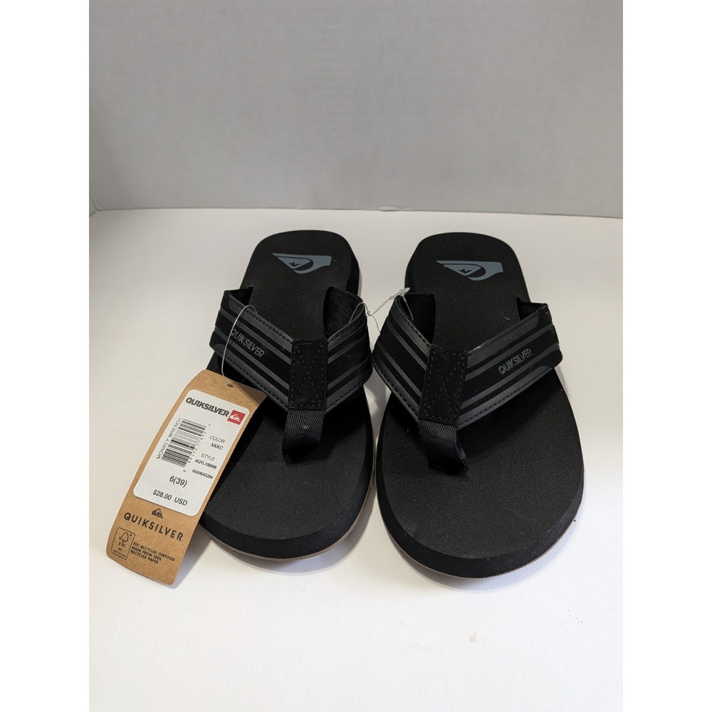 Quiksilver Monkey Wrench Mens Sandals Black Flip Flops AQYL100048 Size 6 NEW